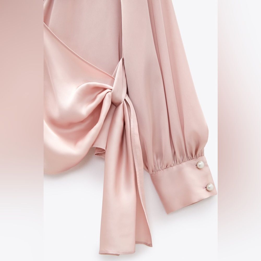 ZARA SATIN CROSSOVER TOP - Picture 5 of 6